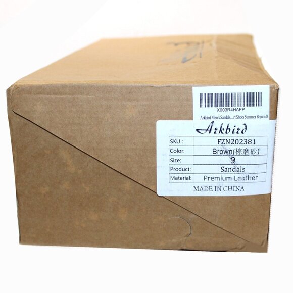 Mens Sandals Closed Toe Leather Fisherman Outdoor Hiking Sport Shoe Brown Size 9 - Picture 7 of 7